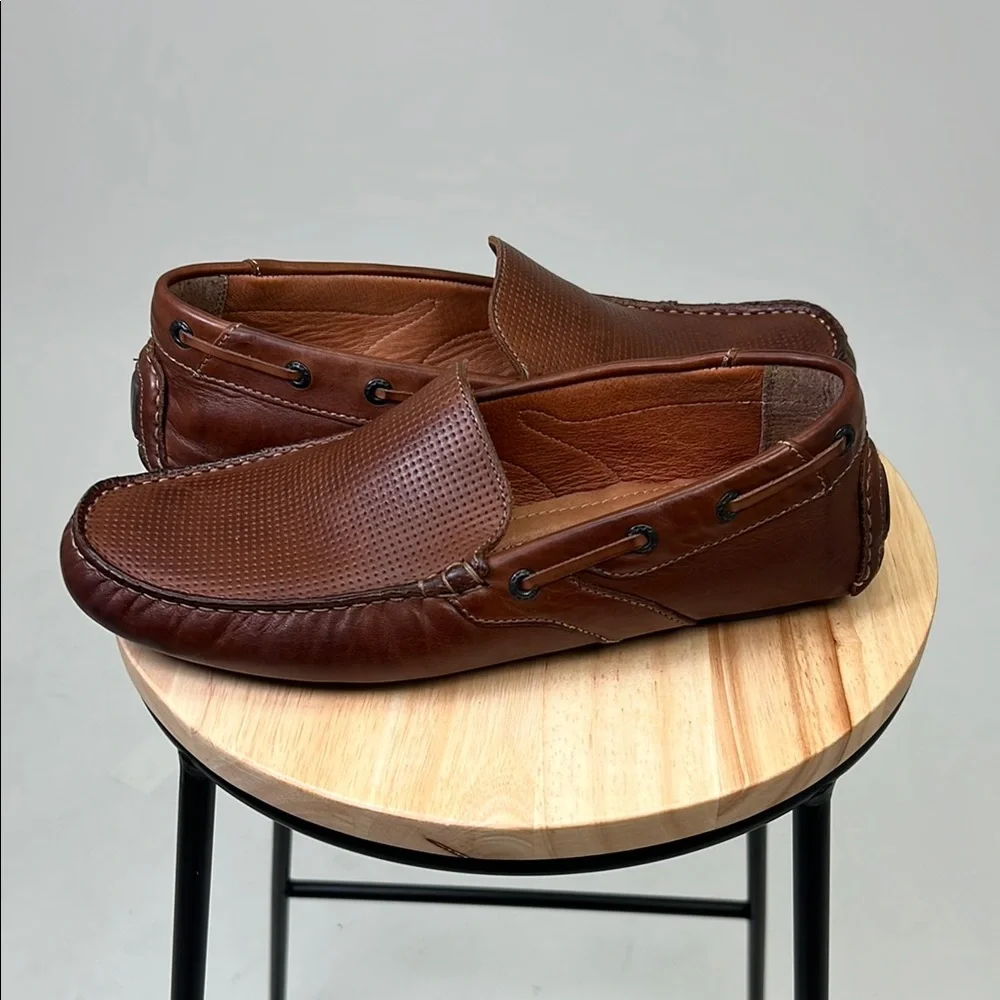 Giorgio Brutini Men's Brown Classic Leather Slip-On Loafers Dress Shoes Size 9